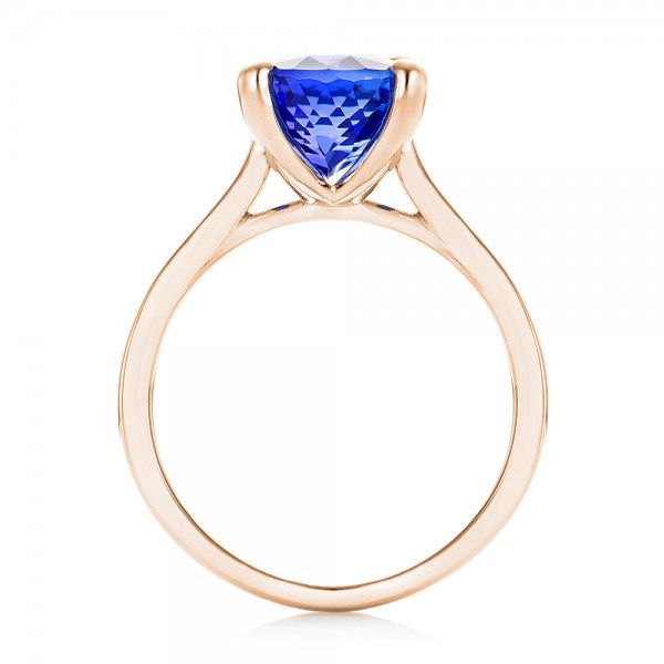 14k Rose Gold 14k Rose Gold Custom Solitaire Tanzanite Engagement Ring - Front View -  103031