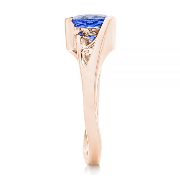 14k Rose Gold 14k Rose Gold Custom Solitaire Tanzanite Engagement Ring - Side View - 102858