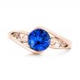 18k Rose Gold 18k Rose Gold Custom Solitaire Tanzanite Engagement Ring - Top View -  102858 - Thumbnail