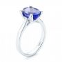 14k White Gold Custom Solitaire Tanzanite Engagement Ring - Three-Quarter View -  103031 - Thumbnail