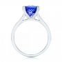 14k White Gold Custom Solitaire Tanzanite Engagement Ring - Front View -  103031 - Thumbnail