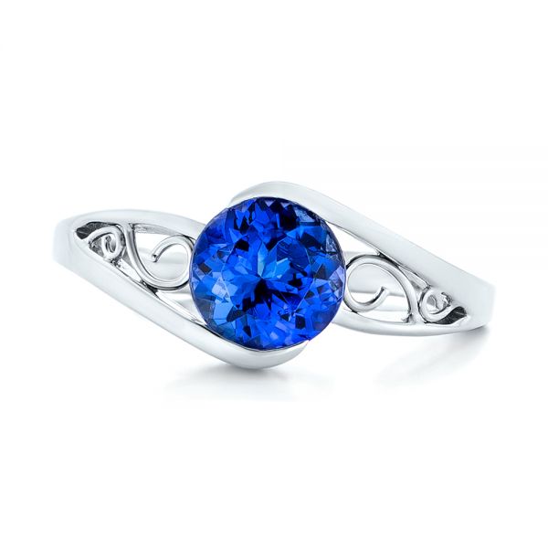  Platinum Platinum Custom Solitaire Tanzanite Engagement Ring - Top View -  102858