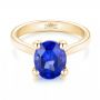 18k Yellow Gold 18k Yellow Gold Custom Solitaire Tanzanite Engagement Ring - Flat View -  103031 - Thumbnail