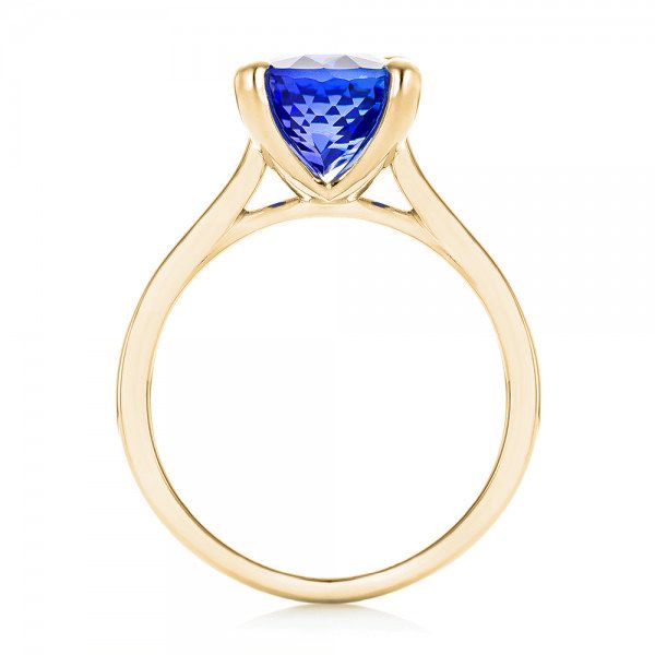18k Yellow Gold 18k Yellow Gold Custom Solitaire Tanzanite Engagement Ring - Front View - 103031