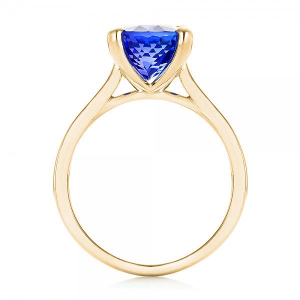 18k Yellow Gold 18k Yellow Gold Custom Solitaire Tanzanite Engagement Ring - Front View -  103031