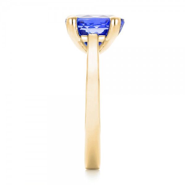 18k Yellow Gold 18k Yellow Gold Custom Solitaire Tanzanite Engagement Ring - Side View - 103031