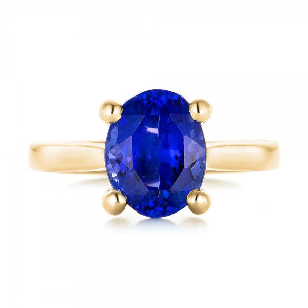 14k Yellow Gold 14k Yellow Gold Custom Solitaire Tanzanite Engagement Ring - Top View -  103031