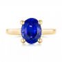 14k Yellow Gold 14k Yellow Gold Custom Solitaire Tanzanite Engagement Ring - Top View -  103031 - Thumbnail