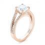 18k Rose Gold 18k Rose Gold Custom Split Shank Asscher Diamond Engagement Ring - Three-Quarter View -  104582 - Thumbnail