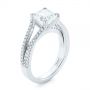 14k White Gold 14k White Gold Custom Split Shank Asscher Diamond Engagement Ring - Three-Quarter View -  104582 - Thumbnail