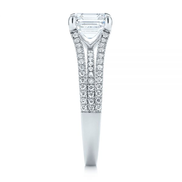  Platinum Custom Split Shank Asscher Diamond Engagement Ring - Side View -  104582