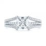 14k White Gold 14k White Gold Custom Split Shank Asscher Diamond Engagement Ring - Top View -  104582 - Thumbnail