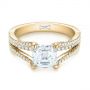 14k Yellow Gold 14k Yellow Gold Custom Split Shank Asscher Diamond Engagement Ring - Flat View -  104582 - Thumbnail