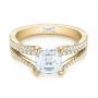 18k Yellow Gold 18k Yellow Gold Custom Split Shank Asscher Diamond Engagement Ring - Flat View -  104582 - Thumbnail