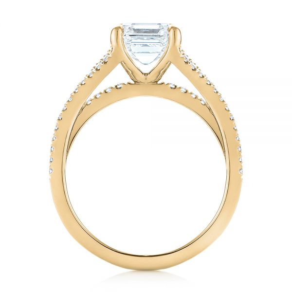 14k Yellow Gold 14k Yellow Gold Custom Split Shank Asscher Diamond Engagement Ring - Front View - 104582