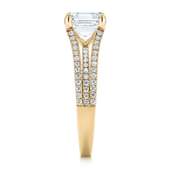 14k Yellow Gold 14k Yellow Gold Custom Split Shank Asscher Diamond Engagement Ring - Side View - 104582
