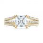 14k Yellow Gold 14k Yellow Gold Custom Split Shank Asscher Diamond Engagement Ring - Top View -  104582 - Thumbnail