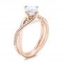 14k Rose Gold 14k Rose Gold Custom Split Shank Diamond Engagement Ring - Three-Quarter View -  101239 - Thumbnail