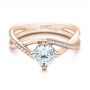 18k Rose Gold 18k Rose Gold Custom Split Shank Diamond Engagement Ring - Flat View -  101239 - Thumbnail