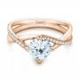 14k Rose Gold 14k Rose Gold Custom Split Shank Diamond Engagement Ring - Flat View -  101751 - Thumbnail