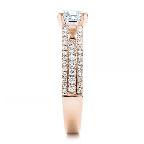 14k Rose Gold 14k Rose Gold Custom Split Shank Diamond Engagement Ring - Side View - 100774