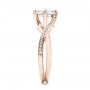 18k Rose Gold 18k Rose Gold Custom Split Shank Diamond Engagement Ring - Side View -  101239 - Thumbnail