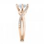 18k Rose Gold 18k Rose Gold Custom Split Shank Diamond Engagement Ring - Side View -  101751 - Thumbnail