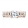 14k Rose Gold 14k Rose Gold Custom Split Shank Diamond Engagement Ring - Top View -  100774 - Thumbnail