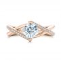 14k Rose Gold 14k Rose Gold Custom Split Shank Diamond Engagement Ring - Top View -  101239 - Thumbnail