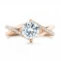 18k Rose Gold 18k Rose Gold Custom Split Shank Diamond Engagement Ring - Top View -  101751 - Thumbnail