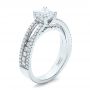  Platinum Custom Split Shank Diamond Engagement Ring - Three-Quarter View -  100774 - Thumbnail