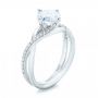 18k White Gold Custom Split Shank Diamond Engagement Ring - Three-Quarter View -  101751 - Thumbnail