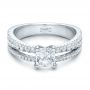  Platinum Custom Split Shank Diamond Engagement Ring - Flat View -  100774 - Thumbnail