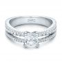  Platinum Custom Split Shank Diamond Engagement Ring - Flat View -  100774 - Thumbnail