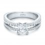 18k White Gold 18k White Gold Custom Split Shank Diamond Engagement Ring - Flat View -  100774 - Thumbnail