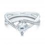 14k White Gold 14k White Gold Custom Split Shank Diamond Engagement Ring - Flat View -  101239 - Thumbnail