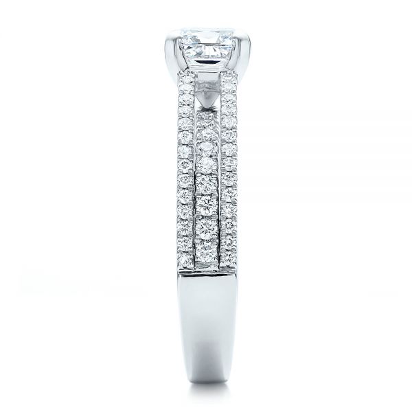 Platinum Custom Split Shank Diamond Engagement Ring - Side View - 100774