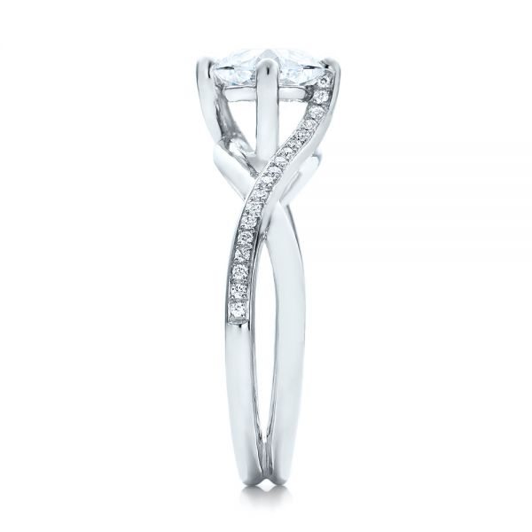  Platinum Custom Split Shank Diamond Engagement Ring - Side View -  101239
