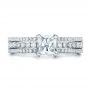  Platinum Custom Split Shank Diamond Engagement Ring - Top View -  100774 - Thumbnail