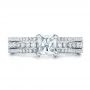 18k White Gold 18k White Gold Custom Split Shank Diamond Engagement Ring - Top View -  100774 - Thumbnail