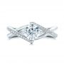  Platinum Custom Split Shank Diamond Engagement Ring - Top View -  101239 - Thumbnail