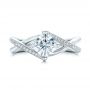 18k White Gold 18k White Gold Custom Split Shank Diamond Engagement Ring - Top View -  101239 - Thumbnail