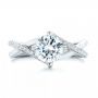 18k White Gold Custom Split Shank Diamond Engagement Ring - Top View -  101751 - Thumbnail