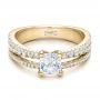 18k Yellow Gold 18k Yellow Gold Custom Split Shank Diamond Engagement Ring - Flat View -  100774 - Thumbnail