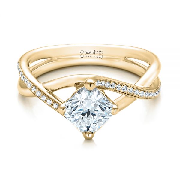 14k Yellow Gold 14k Yellow Gold Custom Split Shank Diamond Engagement Ring - Flat View -  101239