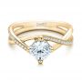 18k Yellow Gold 18k Yellow Gold Custom Split Shank Diamond Engagement Ring - Flat View -  101239 - Thumbnail