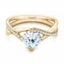 14k Yellow Gold 14k Yellow Gold Custom Split Shank Diamond Engagement Ring - Flat View -  101751 - Thumbnail
