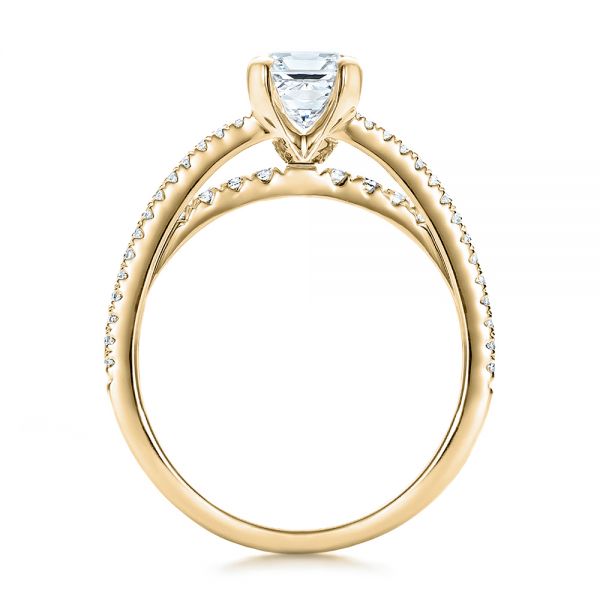14k Yellow Gold 14k Yellow Gold Custom Split Shank Diamond Engagement Ring - Front View -  100774