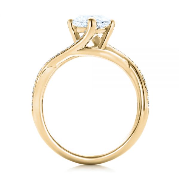 18k Yellow Gold 18k Yellow Gold Custom Split Shank Diamond Engagement Ring - Front View - 101239
