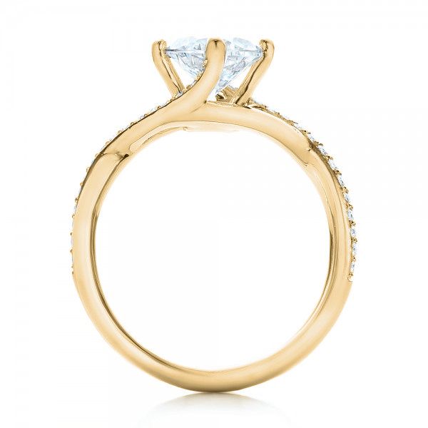 14k Yellow Gold 14k Yellow Gold Custom Split Shank Diamond Engagement Ring - Front View -  101751